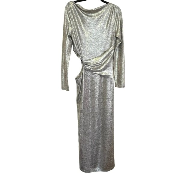 Revolve $280 Significant Other Chloe Gold Maxi Dress Formal Cut out Sz 10 NWT - Picture 9 of 12